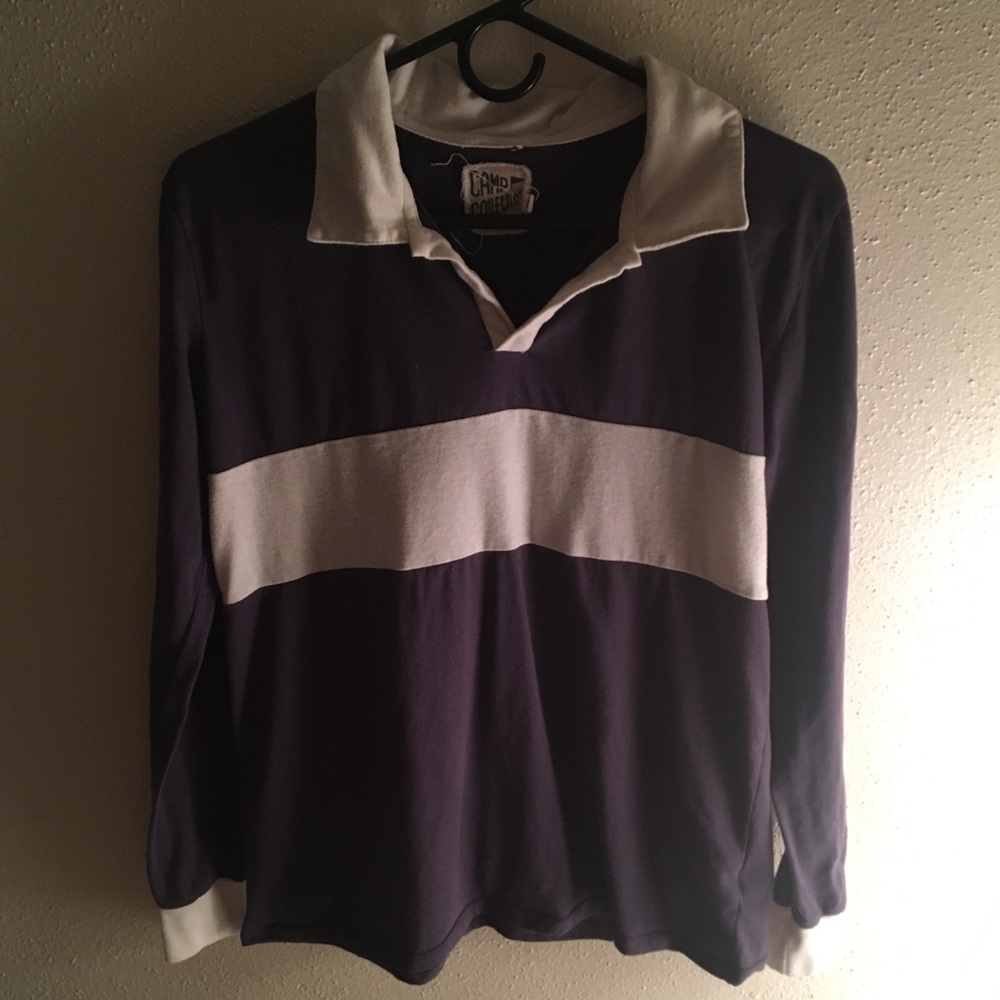 CAMP COLLECTION Navy Rugby Longsleeve Tee Size L